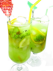 fruit cocktail smoothie with kiwi
