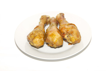 grilled chiken on the white plate