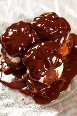 Ice cream with Chocolate topping