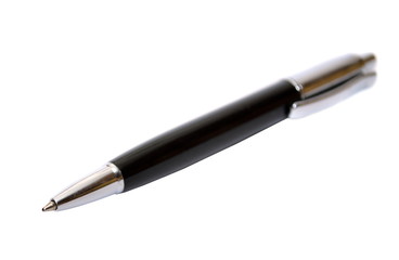 Black ballpoint pen on a white background