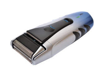 Electric shaver on white background