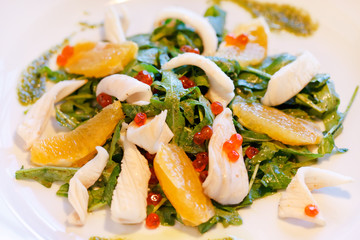 salad with calamari and orange