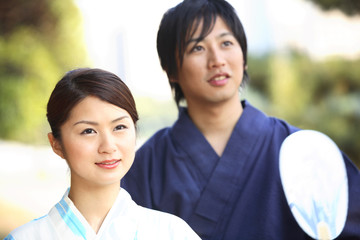 浴衣男女ポートレート