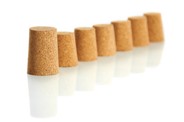 Business group concept, with set of wine corks