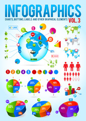 Colorful infographic vector collection with charts