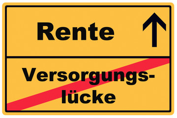 Schild Rente Versorgungslücke