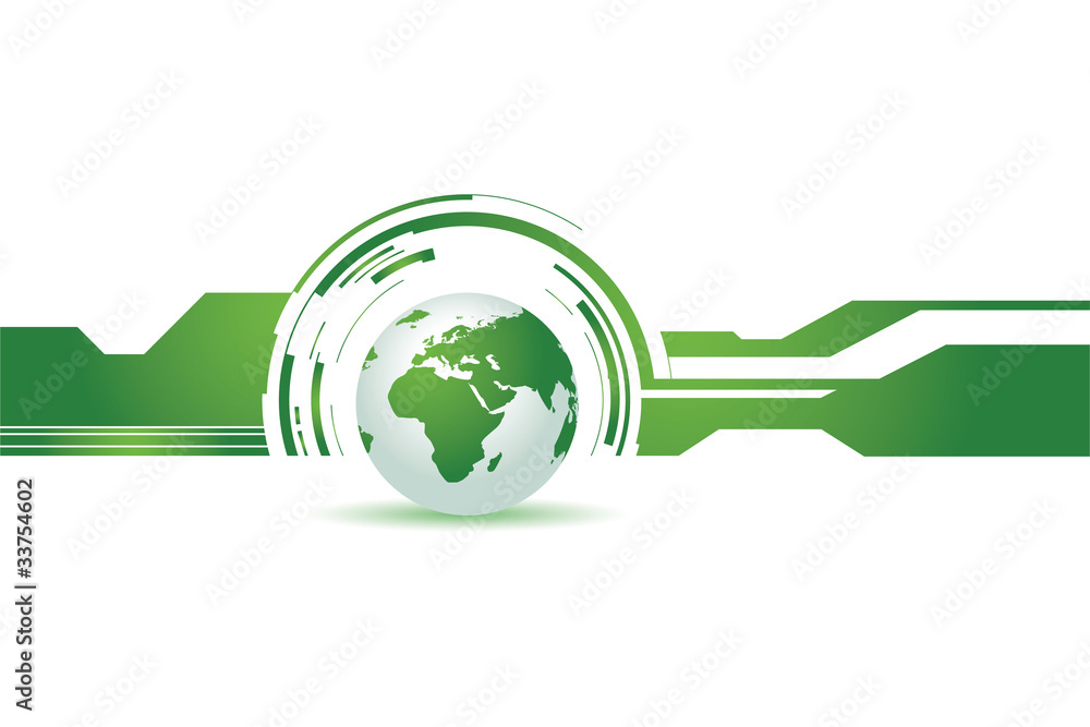 Canvas Prints a green abstract world background