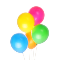 Five colorful baloons