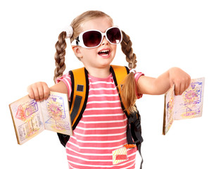 Obraz premium Child holding international passport.