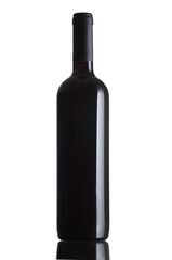Red wine bottle isolated