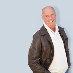 Portrait of bald senior man