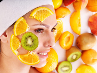 Natural homemade fruit  facial masks .