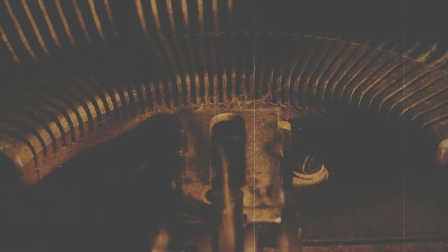 Vintage printing on old typewriter