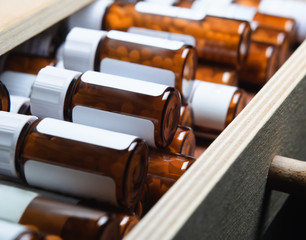 Homeopathic Remedy Bottles - obrazy, fototapety, plakaty