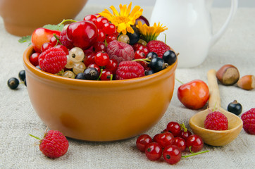 Still life of summer berries