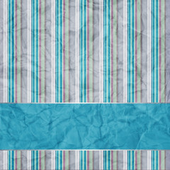 striped background with banner, variable width stripes