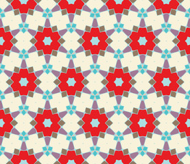 Seamless pattern with squares, lines and stars