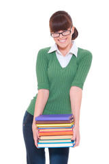 university girl holding books