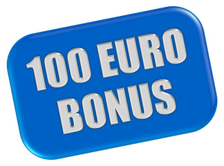 Button blau Ecken rund 100 EURO BONUS