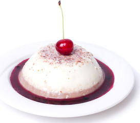 Single sweet panna-cotta