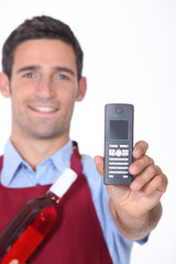Waitor showing mobile phone