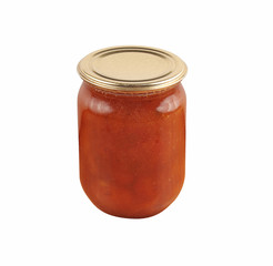 apricot home made jam in jar