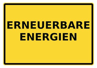 Ortsschild: Erneurbare Energien