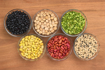 A variety of legumes