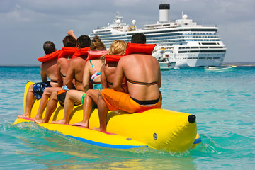 People having fun on Caribbean vacation