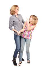 Happy mother and daughter