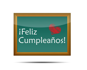 Pizarra con texto ¡Feliz Cumpleaños!