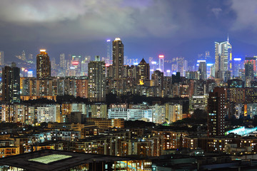 Hong Kong downtown at night