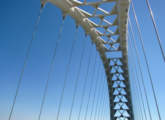 Part of the bridge on the blue sky