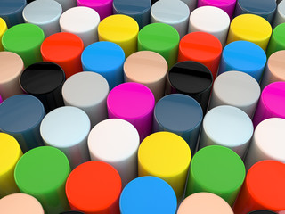 Colorful Paint Cans