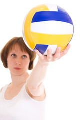 Volleyball girl with the ball.