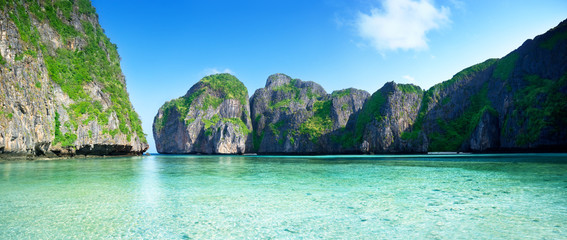 pano of Maya bay Phi Phi island Thailand