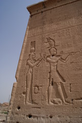 Hieroglyphics on Temple Wall