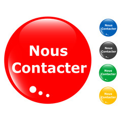 contact us set of colored button glass icon