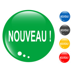 New set of colored button glass icon