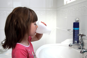 Little Girl Brushing Teeth