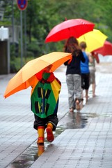 Children wirh umbrella