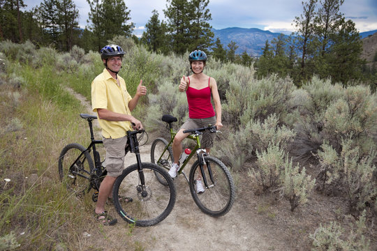 Healthy Couple with Mtn Bikes