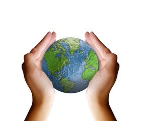 Globe in Female Hands