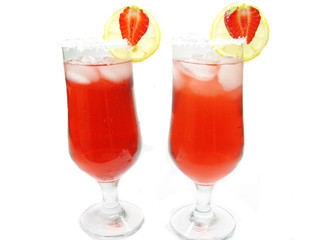 alcoholic wine cocktail with strawberry
