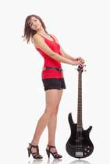 girl with bass guitar