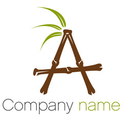 logo lettre A en bambou