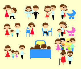 набор семейных иконок