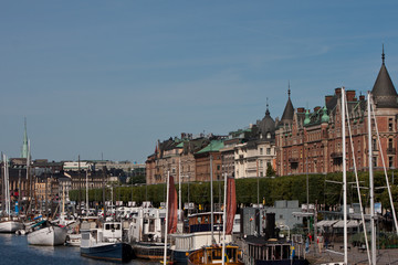 Fototapeta na wymiar Stockholm, Strandvägen, Boote