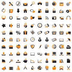 Fototapeta na wymiar 100 Web Icons: orange