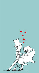 набор свадебных фотографий, жених и невеста, вектор